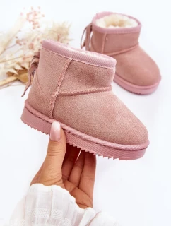 Dětské zateplené sněhule s třásněmi, růžová Mikyla