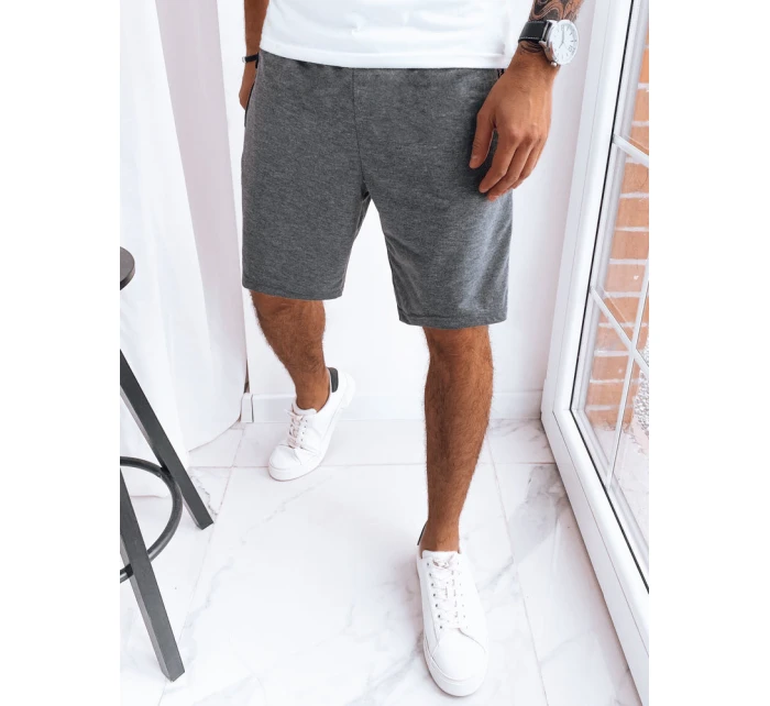 Pánske tmavosivé teplákové šortky FashionStreet SX2276