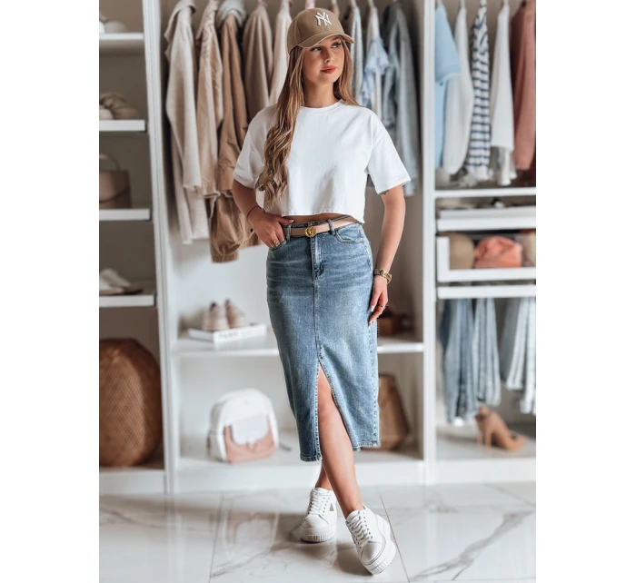 Džínová midi sukně s rozparkem modrá Dstreet model 21985611 - FashionStreet