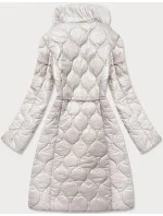 Svetlo béžová dámska prešívaná bunda so stojačikom (AG8-001)