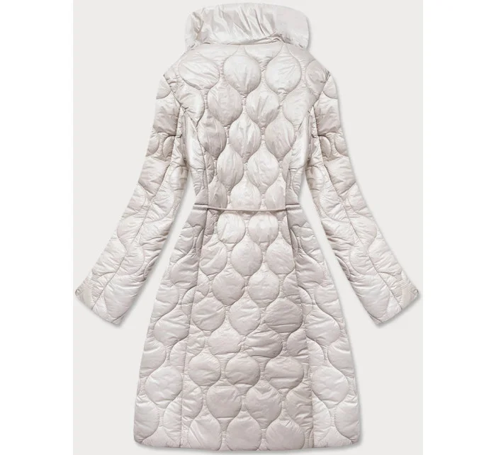 Svetlo béžová dámska prešívaná bunda so stojačikom (AG8-001)