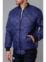 Tmavě modrá prošívaná pánská bunda typu "bomber" model 18344834 - J.STYLE