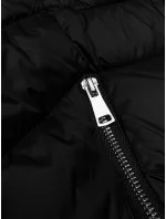 Černá prošívaná dámská bunda s kapucí model 19342627 - J.STYLE Černá prošívaná dámská bunda s kapucí model 19342627 - J.STYLE