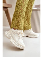 Buty Sportowe Sneakersy Damskie Beżowe Timoci