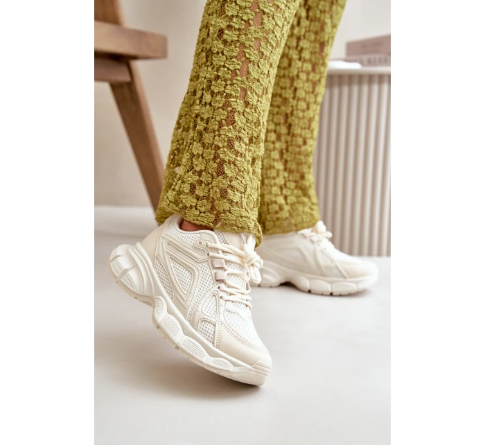 Buty Sportowe Sneakersy Damskie Beżowe Timoci