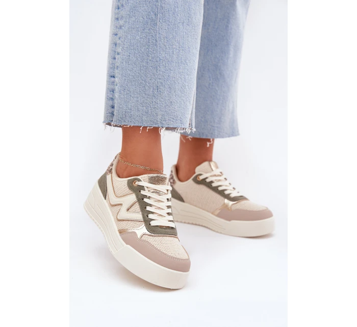 Dámské Tenisky Na Platformě Leopardí Béžové model 21702047 - Boto Dámské Tenisky Na Platformě Leopardí Béžové model 21702047 - Boto