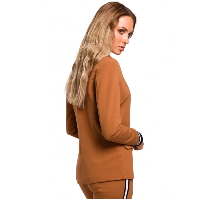 M459 Blejzer s pruhovanými rebrovanými manžetami - čierny