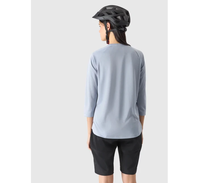 Dámske cyklistické rýchloschnúce tričko s dlhým rukávom 4F - modré