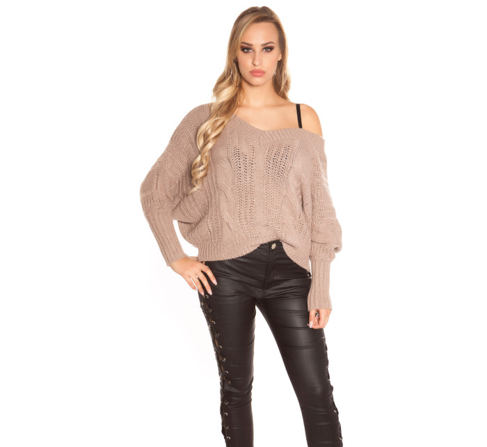Sexy KouCla XL V-Cut knit sweater with lacing