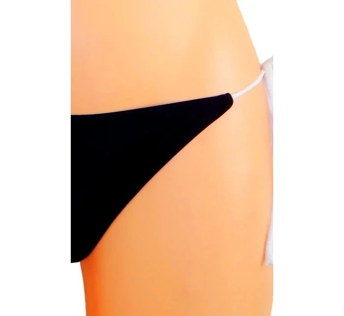 Dámske plavky dvojdielne sexi bikiny Sultry polstrované košíčky zdobené bielymi lemami čierne - Čierna - OEM