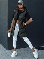 Dámska prešívaná vesta s kapucňou TAMIRA zelená FashionStreet TY4533