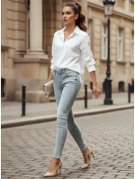 Dámské džínové úzké kalhoty s ozdobou modré Dstreet model 21985189 - FashionStreet