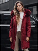 Dámská zimní bunda parka s kožešinou vínová Dstreet model 21991651 - FashionStreet