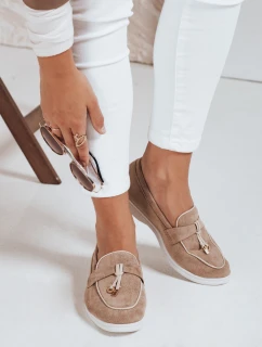 Dámské semišové béžové mokasíny Dstreet ZY1050