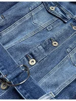 Světle modrá krátká džínová bunda s páskem model 17246698 - HELLO MISS