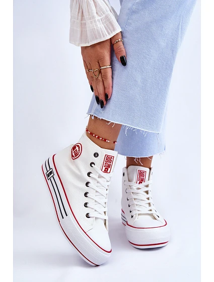 Dámské vysoké textilní tenisky na platformě Big Star model 21608464 Bílá - Big Star Shoes