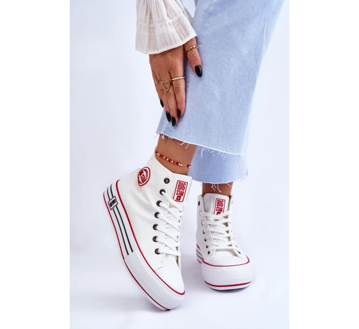 Dámské vysoké textilní tenisky na platformě Big Star model 21608464 Bílá - Big Star Shoes Dámské vysoké textilní tenisky na platformě Big Star model 21608464 Bílá - Big Star Shoes