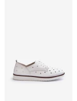 Bílé dámské kožené polobotky model 21655697 - S.Barski