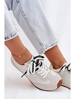 Kožené semišové dámské tenisky Big Star TT274555 Bílé