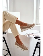 Dámské krajkové mokasíny Sergio Leone MK097H zlaté