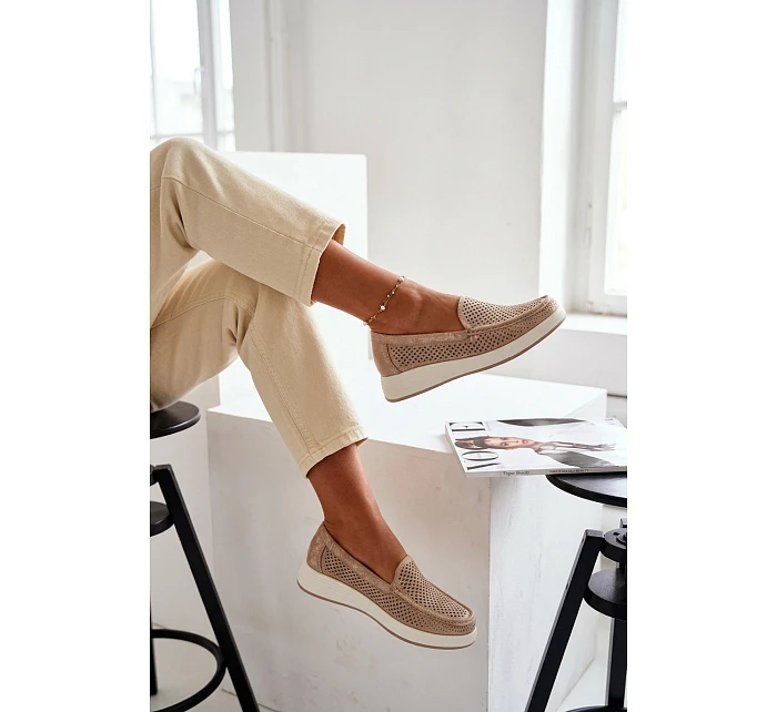 Dámské krajkové mokasíny Sergio Leone MK097H zlaté