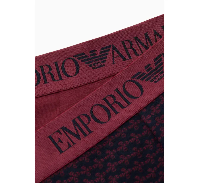 Pánske boxerky 2PACK 111210 3F504 56636 vínové s potlačou - Emporio Armani Pánske boxerky 2PACK 111210 3F504 56636 vínové s potlačou - Emporio Armani