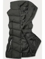 Perová dámska vesta v army farbe (5M719-136)