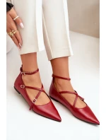 Dámské baleríny se a pásky bordové model 21670189 - Boto Dámské baleríny se a pásky bordové model 21670189 - Boto