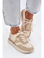 Dámské tenisky na platformě Big Star TT274278 Béžové