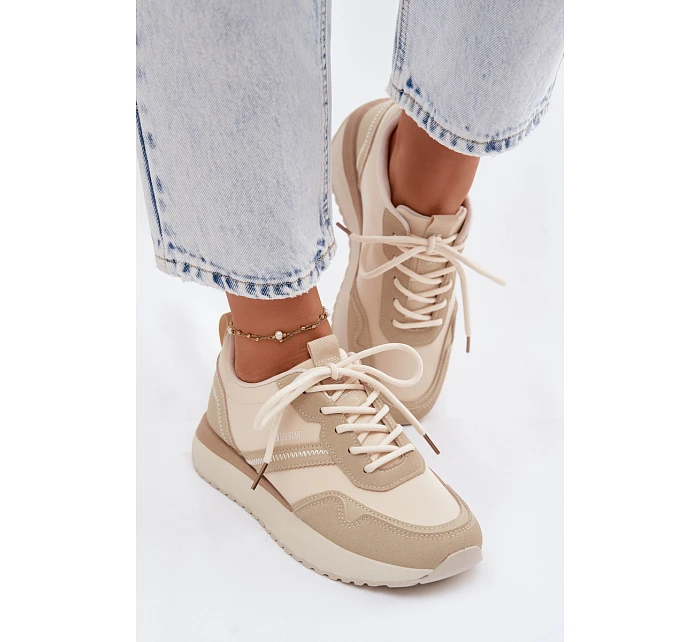 Dámské tenisky na platformě Big Star TT274278 Béžové