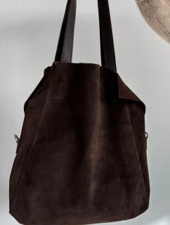 Dámska semišová nákupná taška Miraya - čokoládová