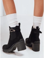 Dámske semišové čižmy na podpätku čierne FashionStreet ZY1215