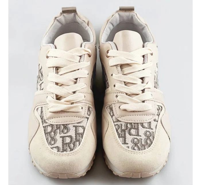 Béžové dámske tenisky adidasky so zvýšenou podrážkou (666-20) Béžové dámske tenisky adidasky so zvýšenou podrážkou (666-20)