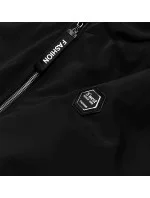 Čierna dámska bunda s kapucňou (B8121-1) Čierna dámska bunda s kapucňou (B8121-1)