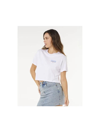 Dámske tričko RIP CURL Hayley O Crop Tee, biele Dámske tričko RIP CURL Hayley O Crop Tee, biele