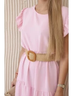 šaty s volánikmi svetloružové