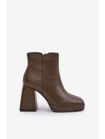 Boty Na Vysokém Podpatku Eko Kůže Tmavě Zelené model 21681576 - Boto