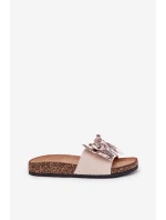 Dámské pantofle s mašlí na korkové platformě béžové model 21687426 - Boto Dámské pantofle s mašlí na korkové platformě béžové model 21687426 - Boto