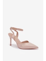 Lakované lodičky s patou béžové model 21788272 - Boto Lakované lodičky s patou béžové model 21788272 - Boto