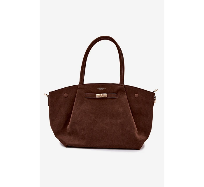 Nellia Shopper Kabelka z imitace semiše Čokoládová