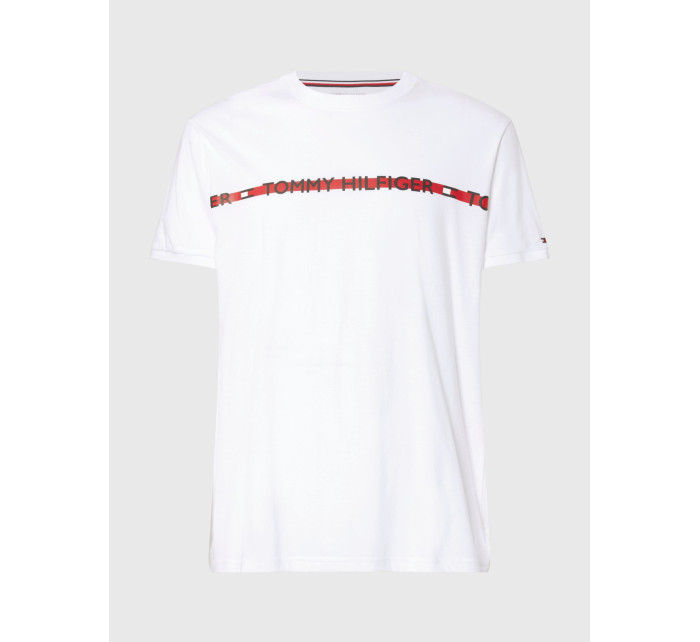 Pánske tričko LOGO STRIPE T-SHIRT UM0UM01915YBR biela - Tommy Hilfiger