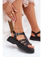 Eko kožené sandály dámské na platformě černé model 21688340 - Boto