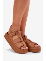 Sandały Damskie Na Platformie Camel Nitavelia Sandały Damskie Na Platformie Camel Nitavelia