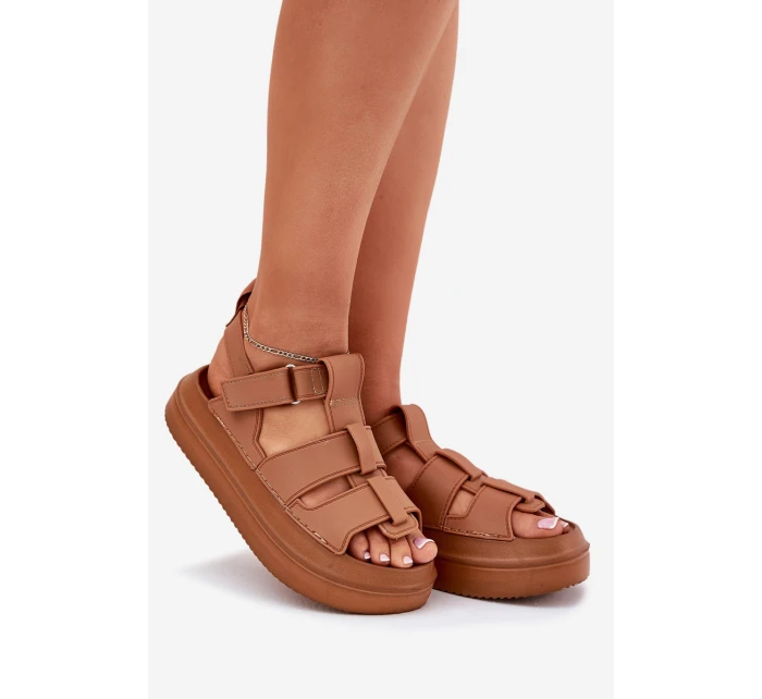 Sandały Damskie Na Platformie Camel Nitavelia Sandały Damskie Na Platformie Camel Nitavelia