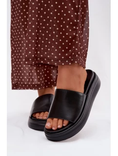 Dámské nazouváky na platformě Černé Tanelisse