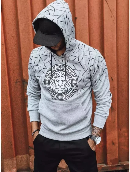 Pánská šedá mikina s potiskem Dstreet model 21965638 - FashionStreet