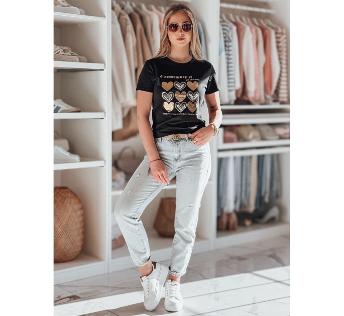 Dámske tričko so srdcom LOVETIK čierne FashionStreet RY2734