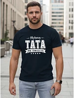 Tshirt męski z nadrukiem dla bawełniany granatowy model 22217727 - FashionStreet