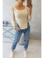 Blúzka s buffovými rukávmi svetlo béžová