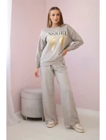 Bavlnená súprava Angel tepláky + nohavice béžová